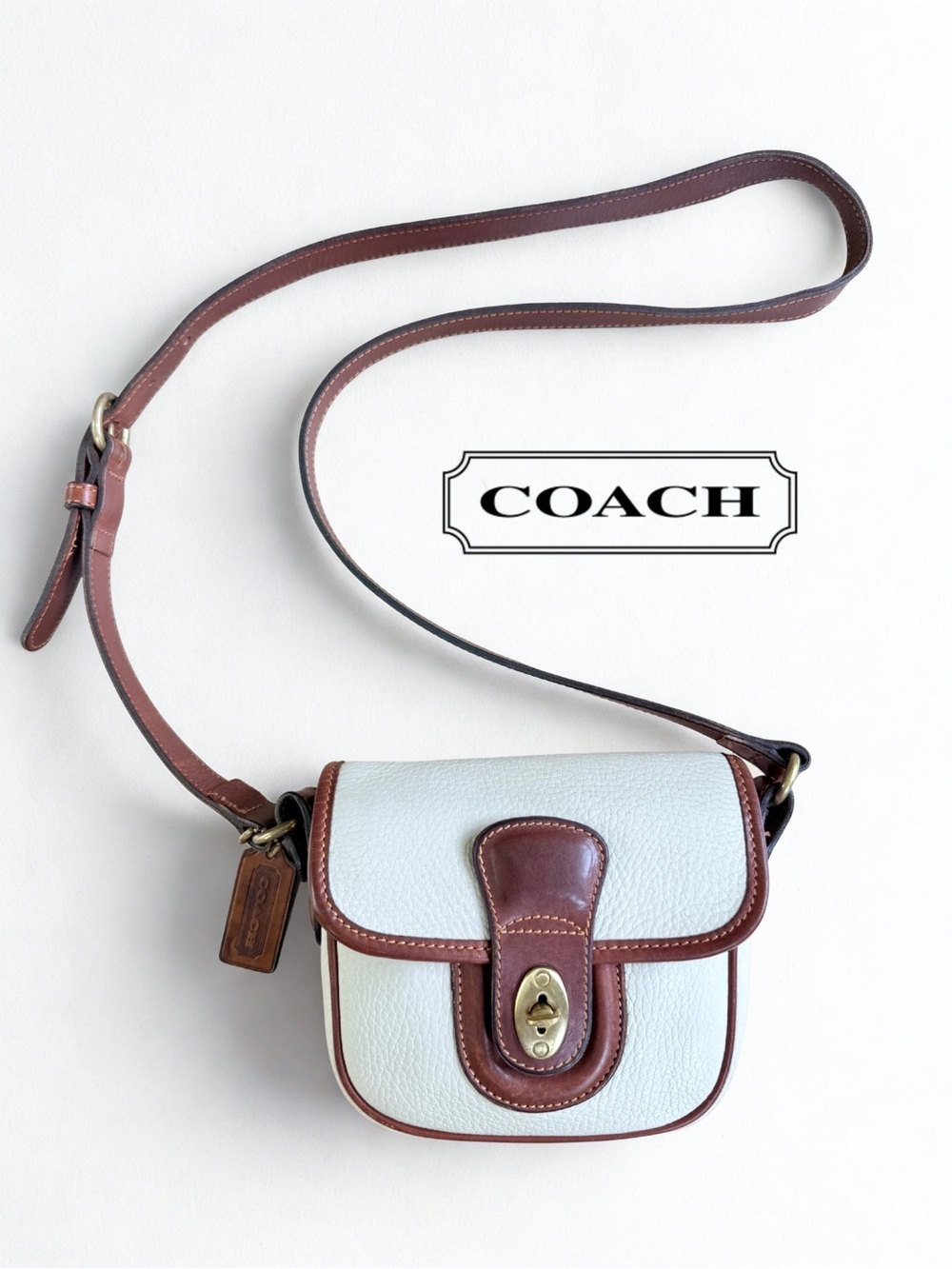 Vintage COACH Two-Tone Leather Flap Crossbody Bag - Style 311